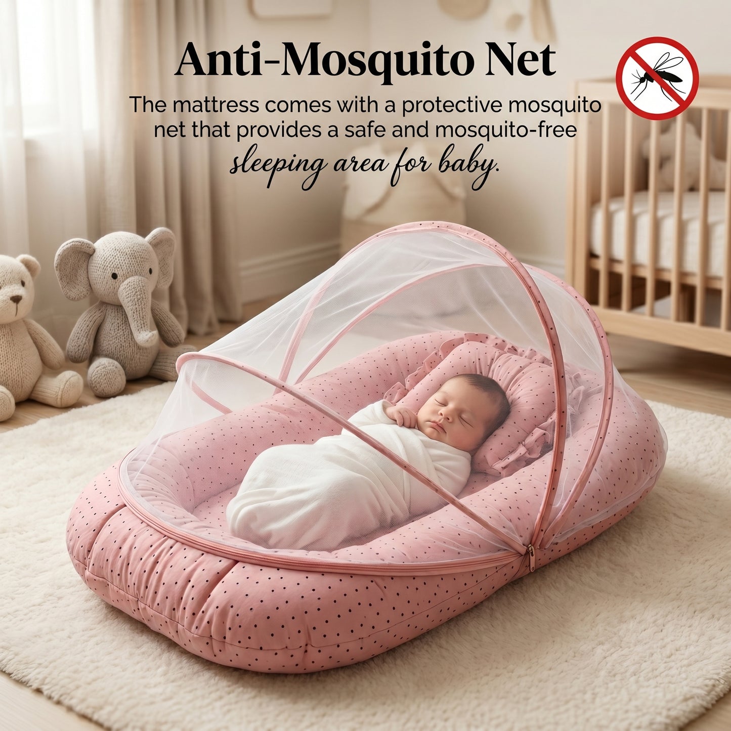 MONIMINI MUSLIN COMBO FOR NEWBORNS | BABY SLEEPING BAG & MOSQUITO NET BED | SOFT COTTON BABY CARE ESSENTIALS