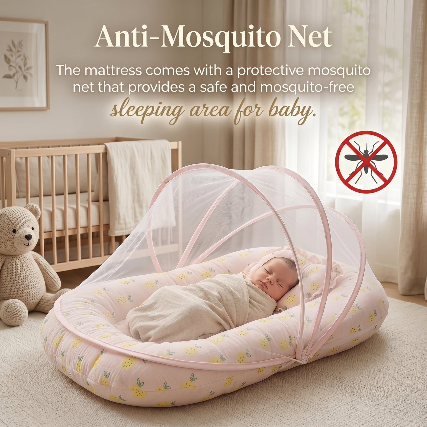 MONIMINI MUSLIN COMBO FOR NEWBORNS | BABY SLEEPING BAG & MOSQUITO NET BED | SOFT COTTON BABY CARE ESSENTIALS