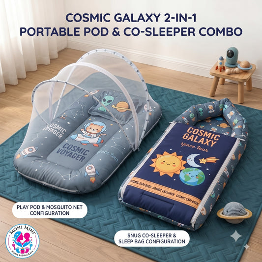MONIMINI PREMIUM DIGITAL PRINT 2-IN-1 COMBO SET | BABY SLEEPING BAG & MOSQUITO NET