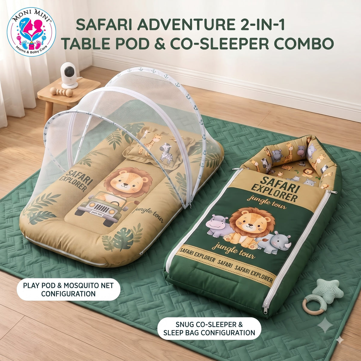 MONIMINI LIMITED EDITION DIGITAL PRINT 2-IN-1 COMBO SET | BABY SLEEPING BAG & MOSQUITO NET