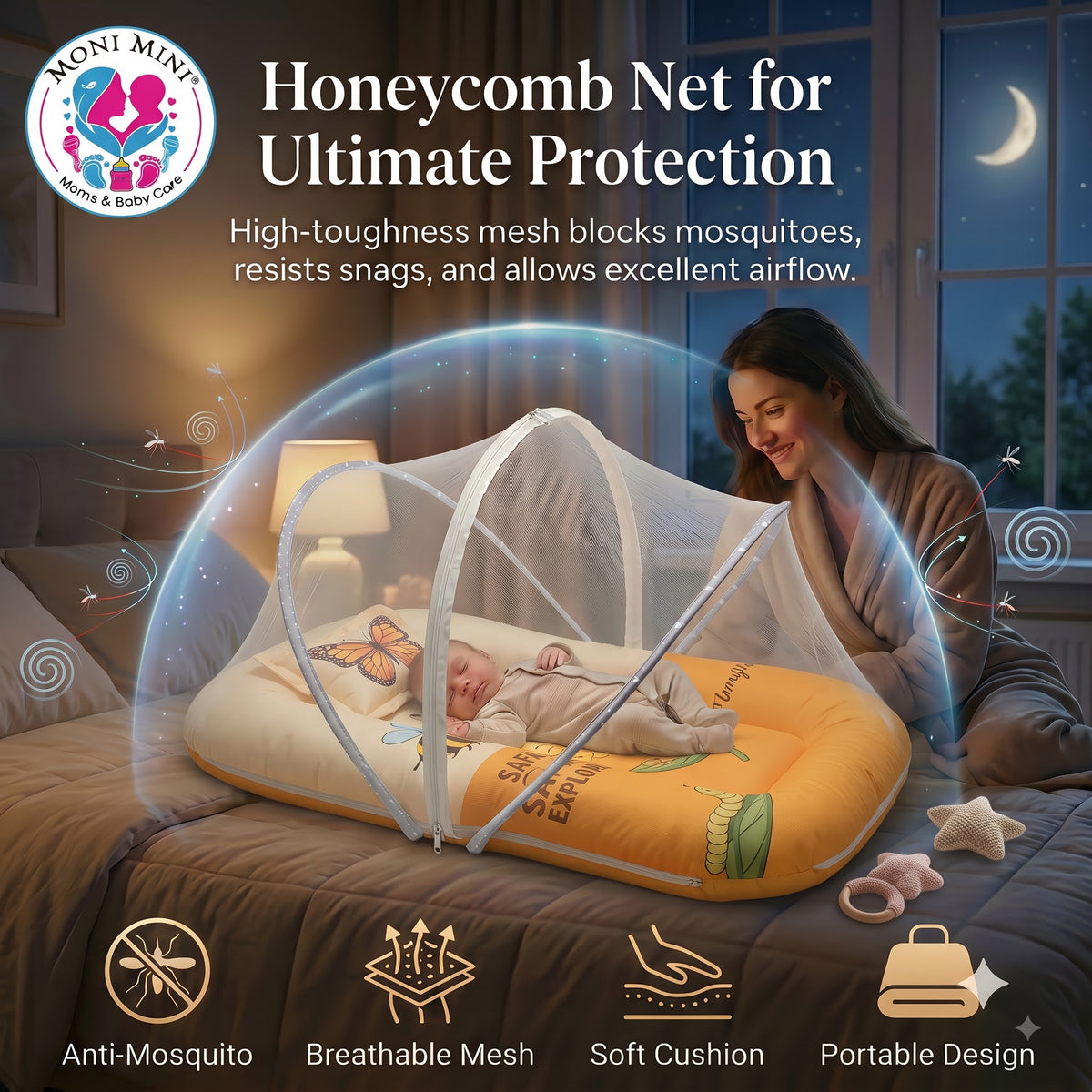 MONIMINI LIMITED EDITION DIGITAL PRINT 2-IN-1 COMBO SET | BABY SLEEPING BAG & MOSQUITO NET