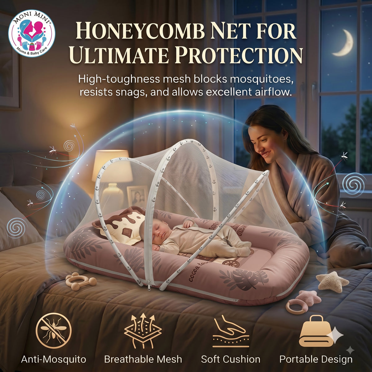 MONIMINI PREMIUM DIGITAL PRINT 2-IN-1 COMBO SET | BABY SLEEPING BAG & MOSQUITO NET