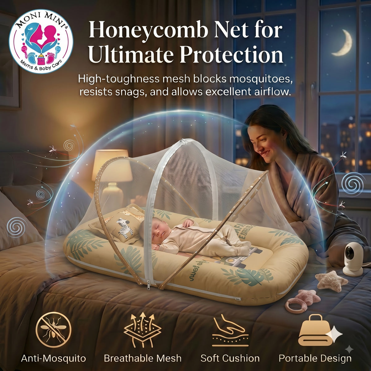 MONIMINI PREMIUM DIGITAL PRINT 2-IN-1 COMBO SET | BABY SLEEPING BAG & MOSQUITO NET