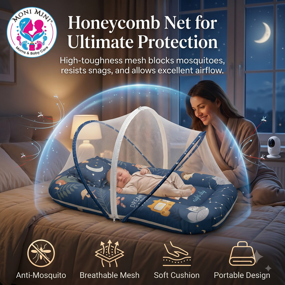 MONIMINI LIMITED EDITION DIGITAL PRINT 2-IN-1 COMBO SET | BABY SLEEPING BAG & MOSQUITO NET