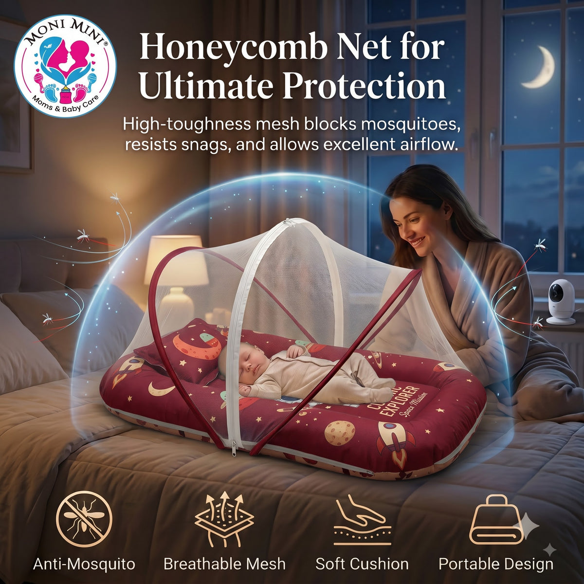MONIMINI LIMITED EDITION DIGITAL PRINT 2-IN-1 COMBO SET | BABY SLEEPING BAG & MOSQUITO NET