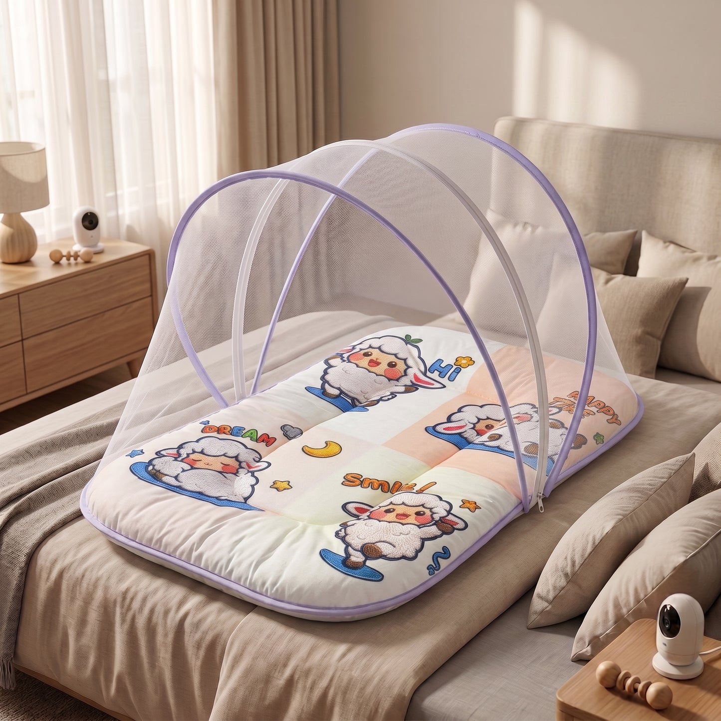 MONIMINI COMPLETE 7 PIECE DIGITAL PRINT BEDDING SET ESSENTIALS COMBO FOR BABY 0-6 MONTHS