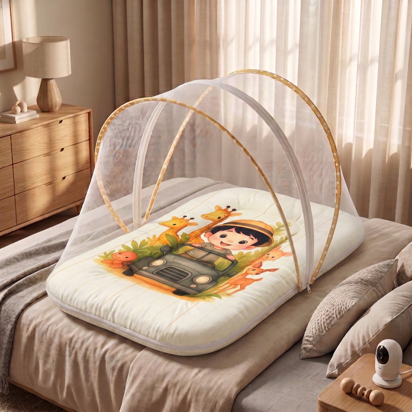 MONIMINI LUXURY DIGITAL PRINT BABY BEDDING COMBO SET FOR NEWBORNS 7-PIECE COTTON BABY CARE ESSENTIALS
