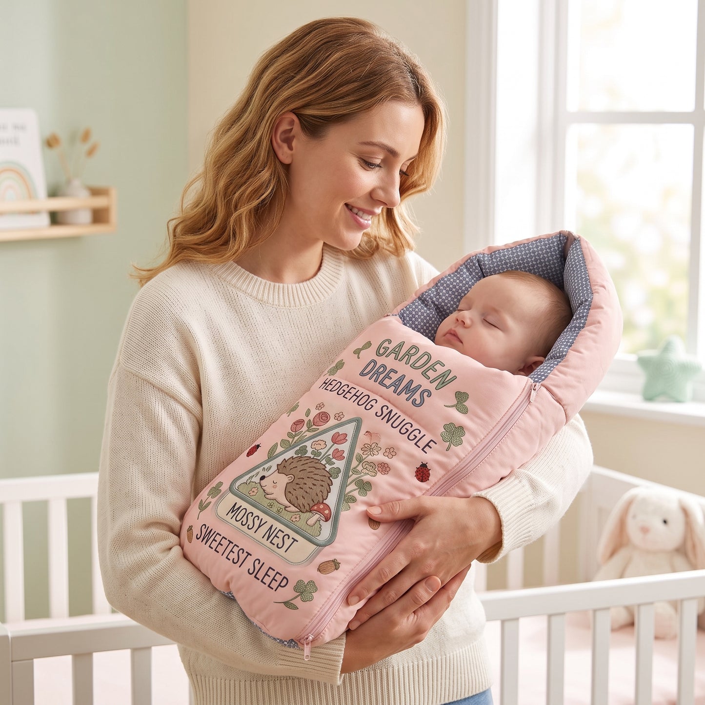 MONIMINI LUXURY DIGITAL BABY SLEEPING BAG | ULTRA SOFT COTTON BABY WRAP FOR NEWBORNS | SAFE, COZY & COMFORTABLE | 0-6 MONTHS