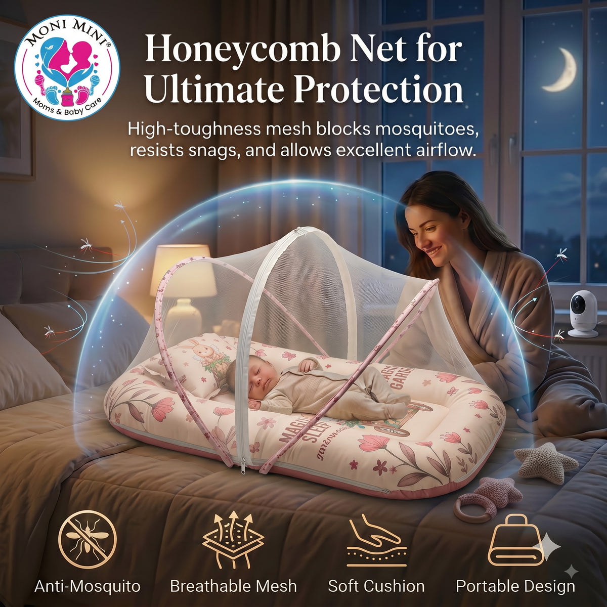 MONIMINI LIMITED EDITION DIGITAL PRINT 2-IN-1 COMBO SET | BABY SLEEPING BAG & MOSQUITO NET