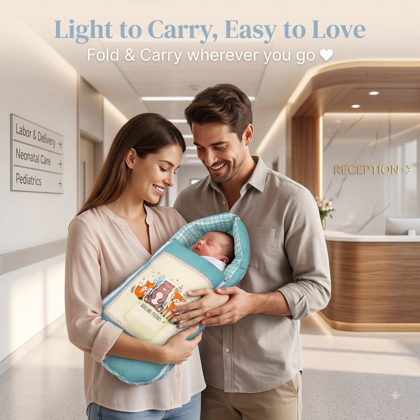 MONIMINI LUXURY DIGITAL PRINT BABY BEDDING SET | COMPLETE NEWBORN SLEEP & CARE COMBO