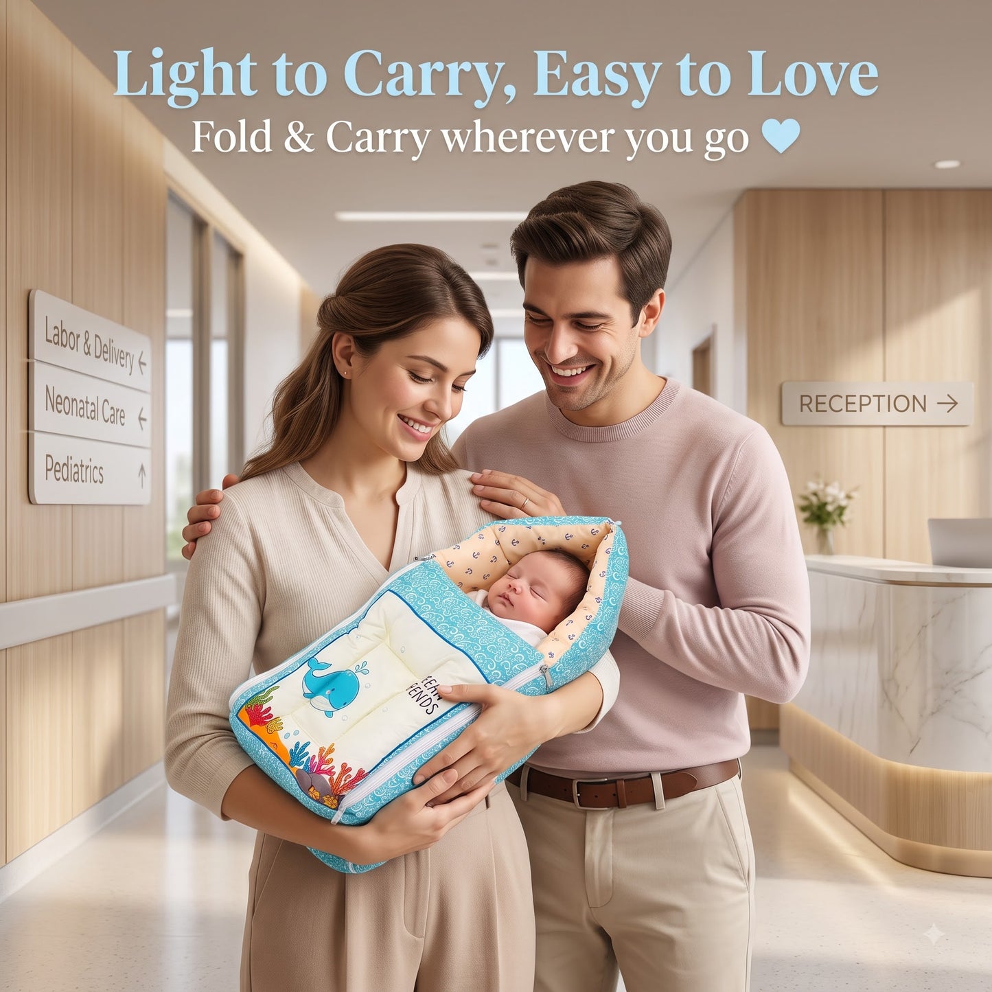 MONIMINI PREMIUM BABY BEDDING SET | DIGITAL PRINT MATTRESS, MOSQUITO NET SLEEPING BAG & BABY ESSENTIALS