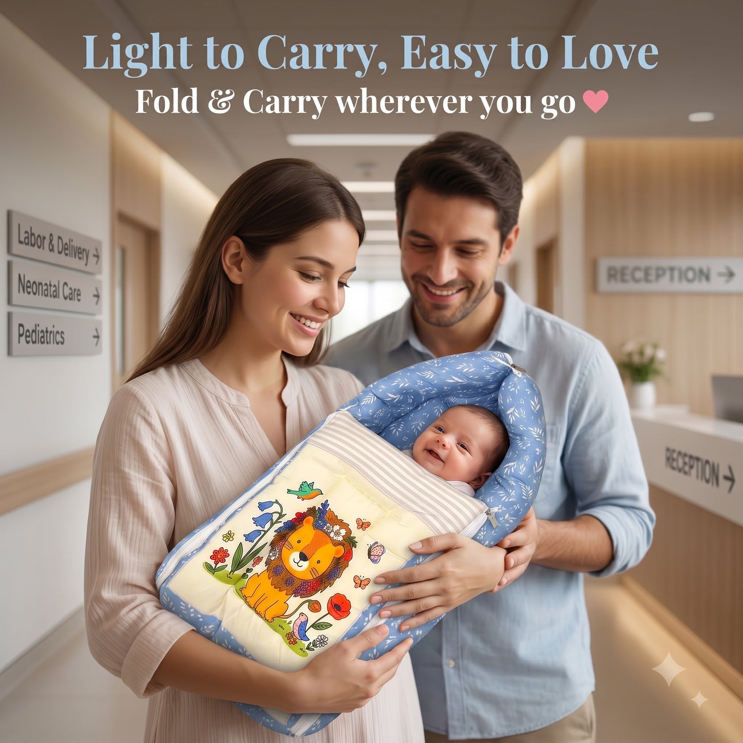 MONIMINI PREMIUM BABY BEDDING SET | DIGITAL PRINT MATTRESS, MOSQUITO NET SLEEPING BAG & BABY ESSENTIALS