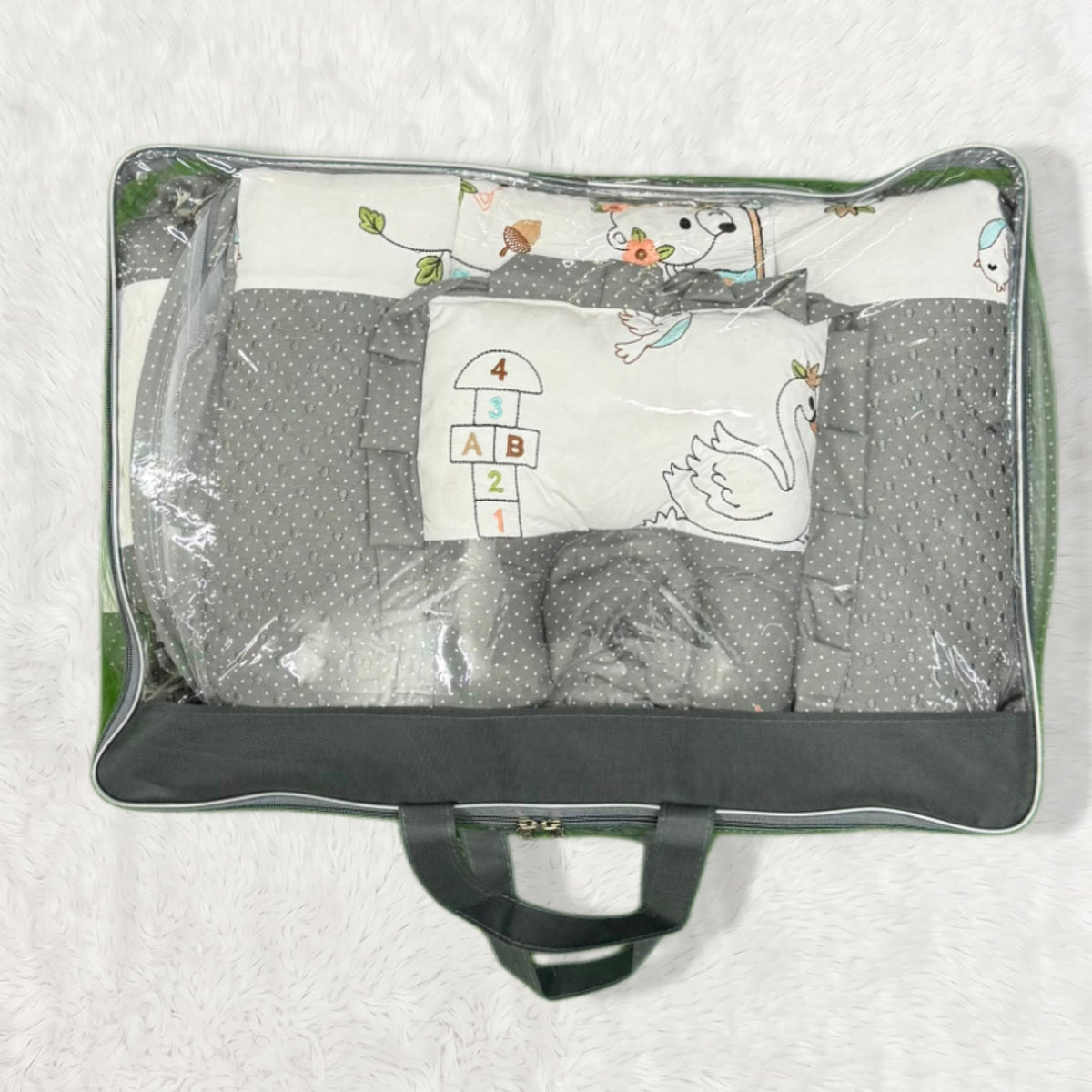 MONIMINI LUXURY EMBROIDERY WORK BABY BEDDING SET | COMPLETE NEWBORN SLEEP & CARE COMBO