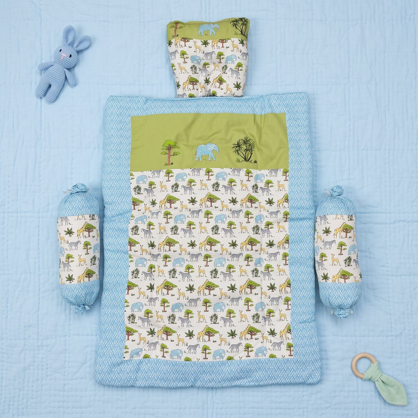 MONI MINI Exclusive Unique Digital Print Baby Mattress with Pillows