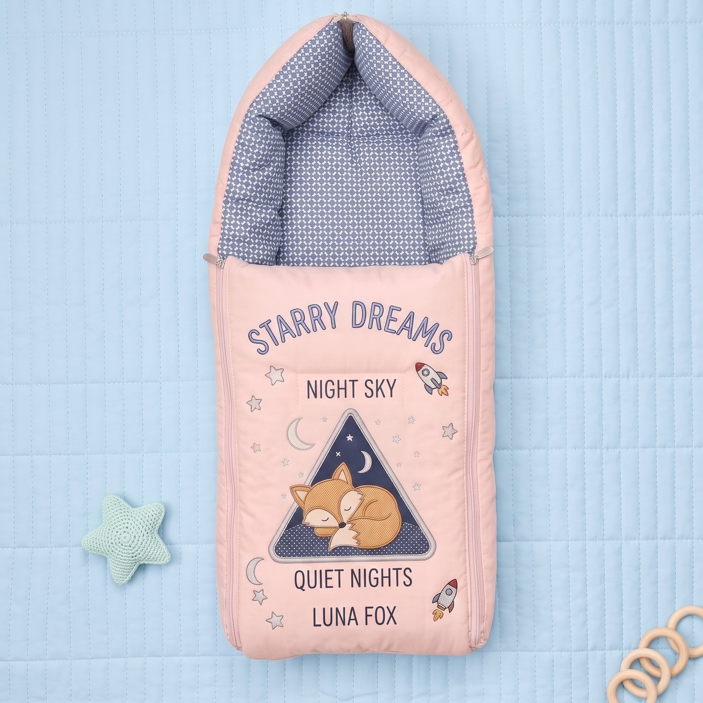 MONIMINI LUXURY DIGITAL BABY SLEEPING BAG | ULTRA SOFT COTTON BABY WRAP FOR NEWBORNS | SAFE, COZY & COMFORTABLE | 0-6 MONTHS