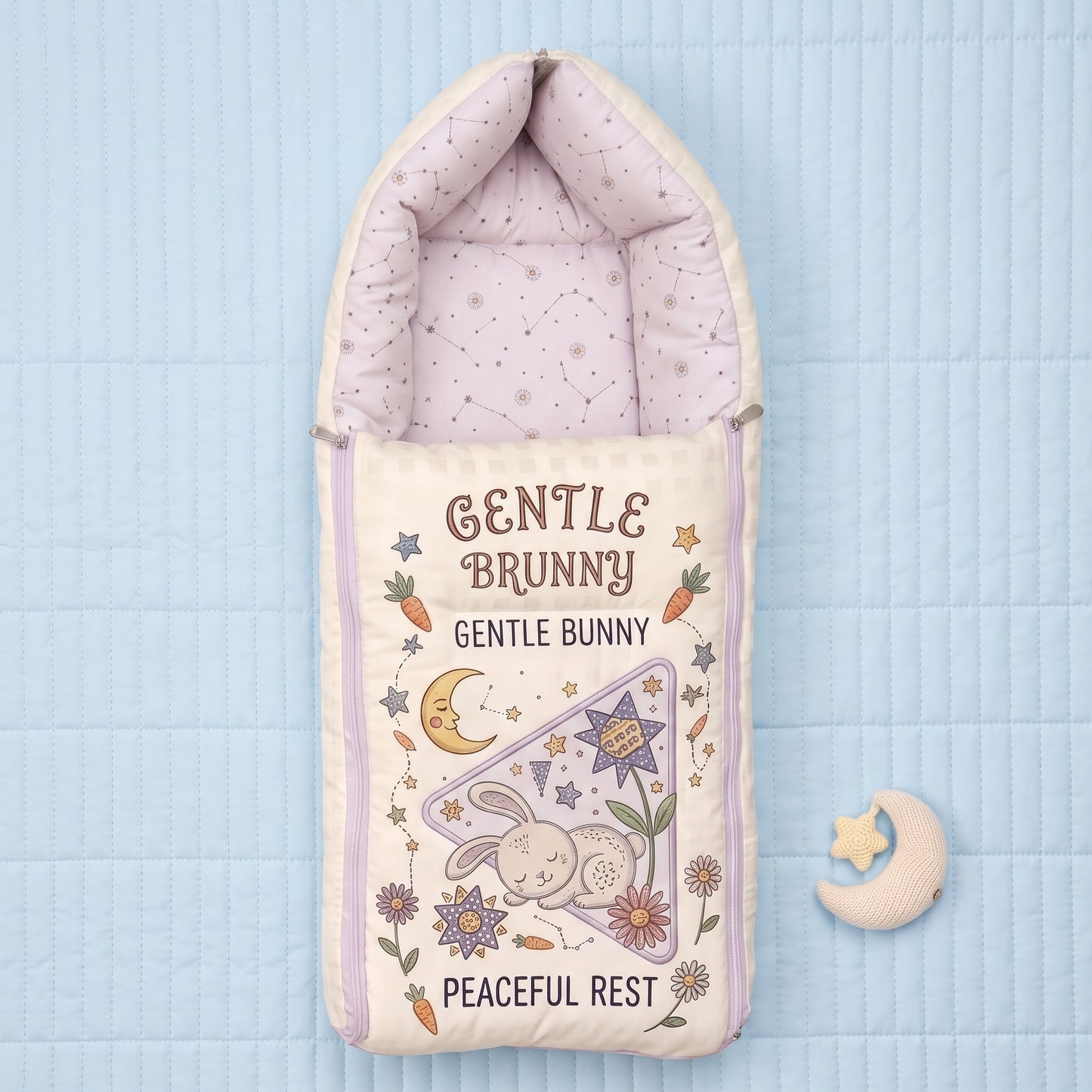 MONIMINI LUXURY DIGITAL BABY SLEEPING BAG | ULTRA SOFT COTTON BABY WRAP FOR NEWBORNS | SAFE, COZY & COMFORTABLE | 0-6 MONTHS