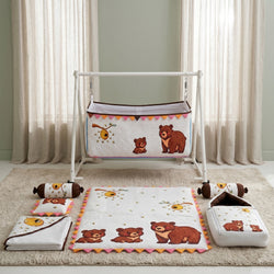 MONIMINI COMPLETE 7 PIECE DTF PRINT BEDDING SET ESSENTIALS COMBO FOR BABY 0-6 MONTHS