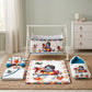 MONIMINI LUXURY DTF PRINT BABY BEDDING COMBO SET FOR NEWBORNS 7-PIECE COTTON BABY CARE ESSENTIALS