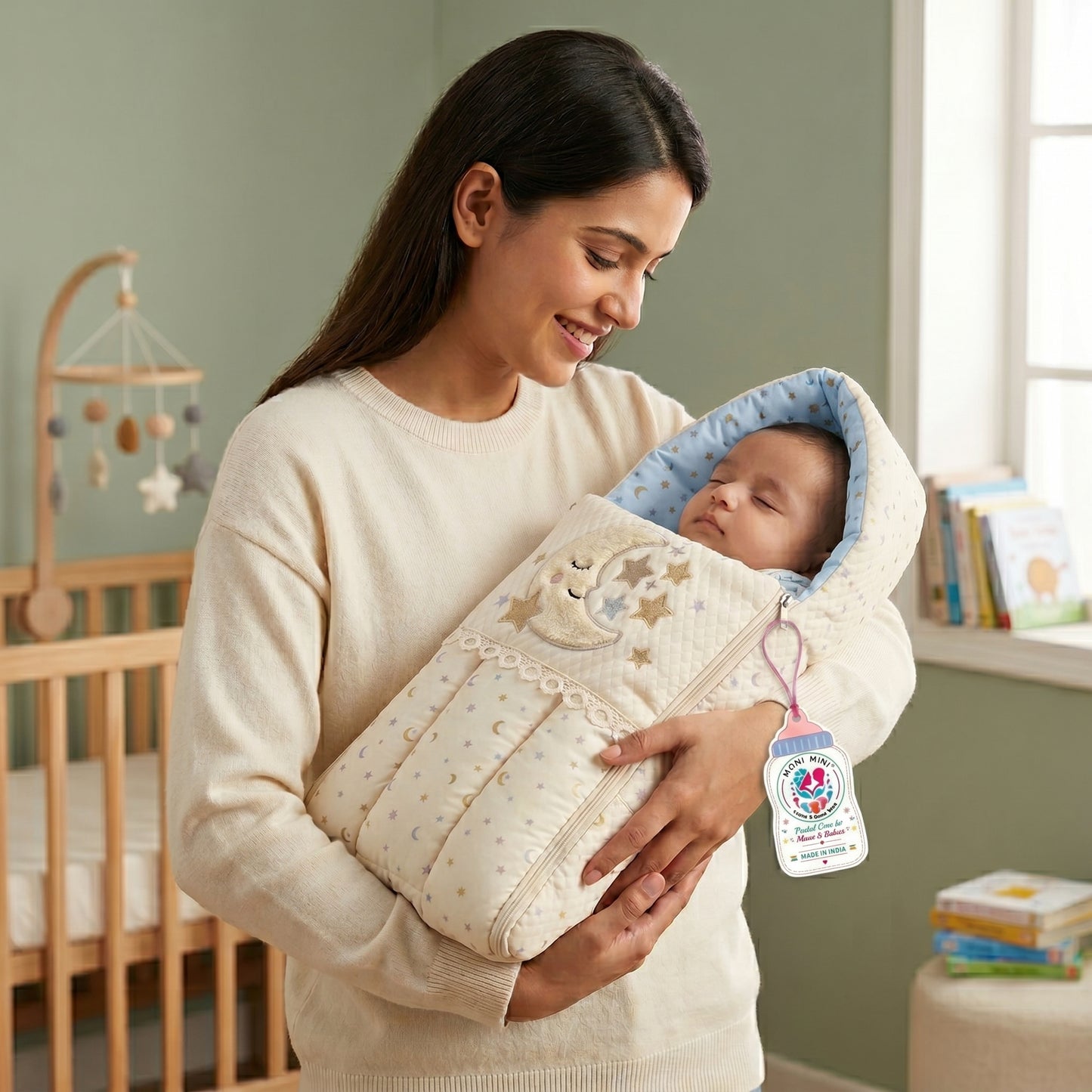 MONIMINI PREMIUM UNN WORK BABY SLEEPING BAG FOR NEWBORNS (0-6 MONTHS)