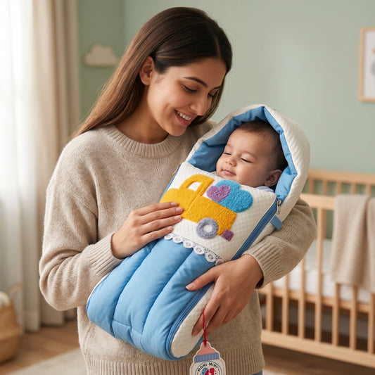 MONIMINI PREMIUM UNN WORK BABY SLEEPING BAG FOR NEWBORNS (0-6 MONTHS)