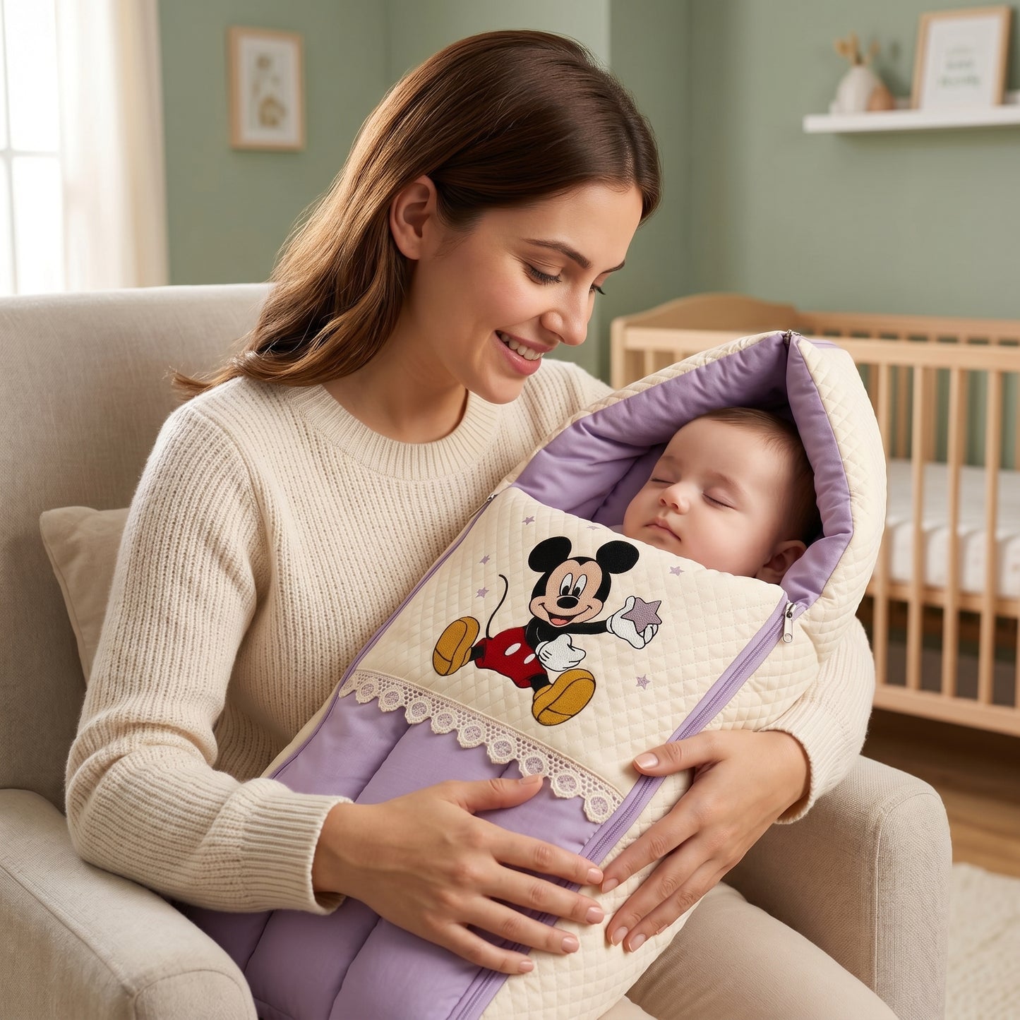 MONIMINI PREMIUM UNN WORK BABY SLEEPING BAG FOR NEWBORNS (0-6 MONTHS)