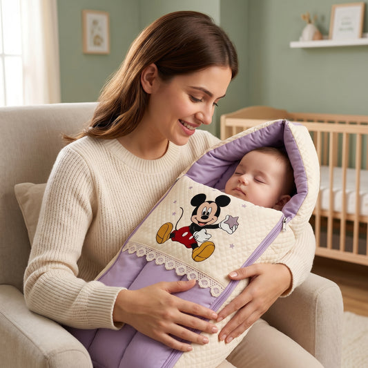 MONIMINI PREMIUM UNN WORK BABY SLEEPING BAG FOR NEWBORNS (0-6 MONTHS)