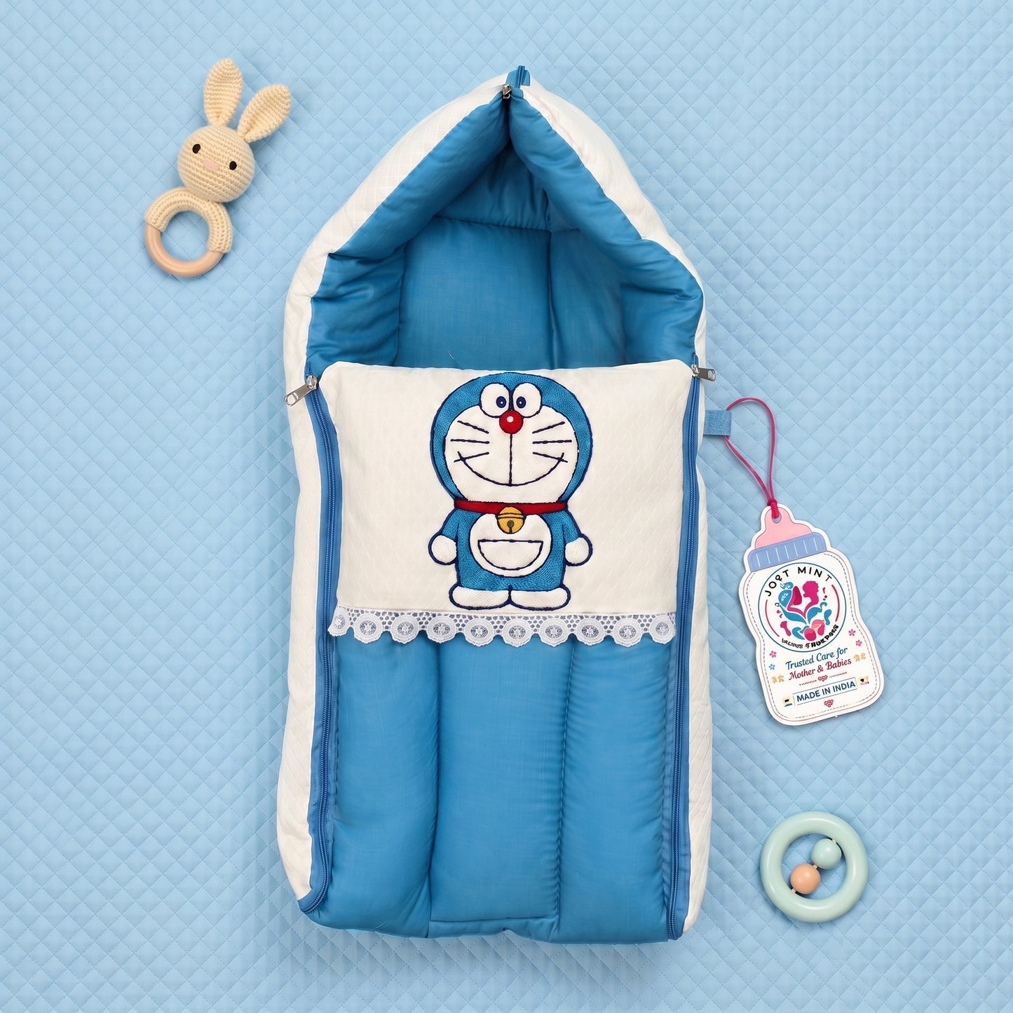MONIMINI LUXURY BABY SLEEPING BAG | ULTRA SOFT COTTON BABY WRAP FOR NEWBORNS | SAFE, COZY & COMFORTABLE | 0-6 MONTHS