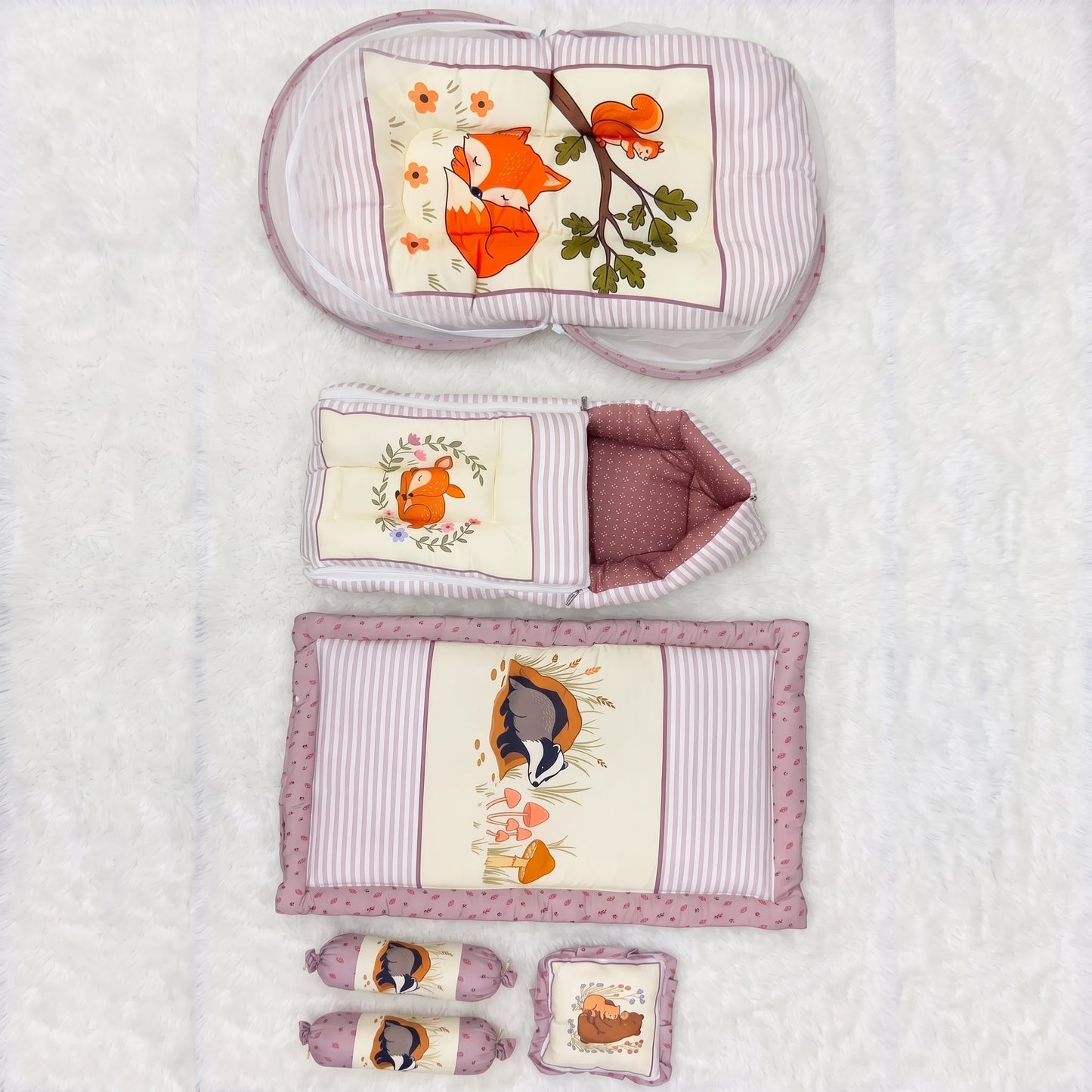 MONIMINI LUXURY DIGITAL PRINT BABY BEDDING SET | COMPLETE NEWBORN SLEEP & CARE COMBO
