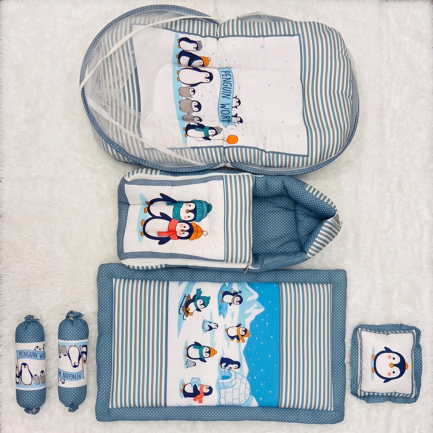 MONIMINI LUXURY DIGITAL PRINT BABY BEDDING SET | COMPLETE NEWBORN SLEEP & CARE COMBO