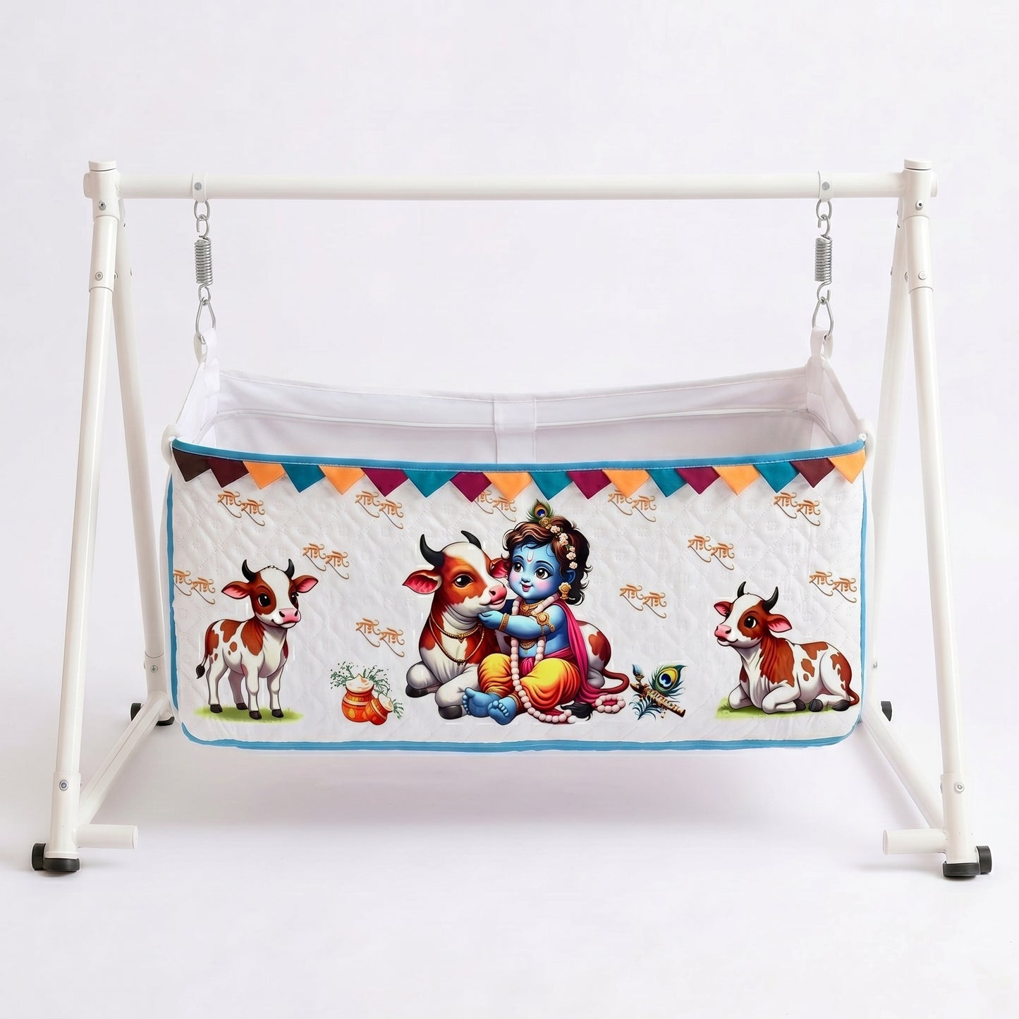 MONIMINI LUXURY DTF PRINT BABY BEDDING COMBO SET FOR NEWBORNS 7-PIECE COTTON BABY CARE ESSENTIALS
