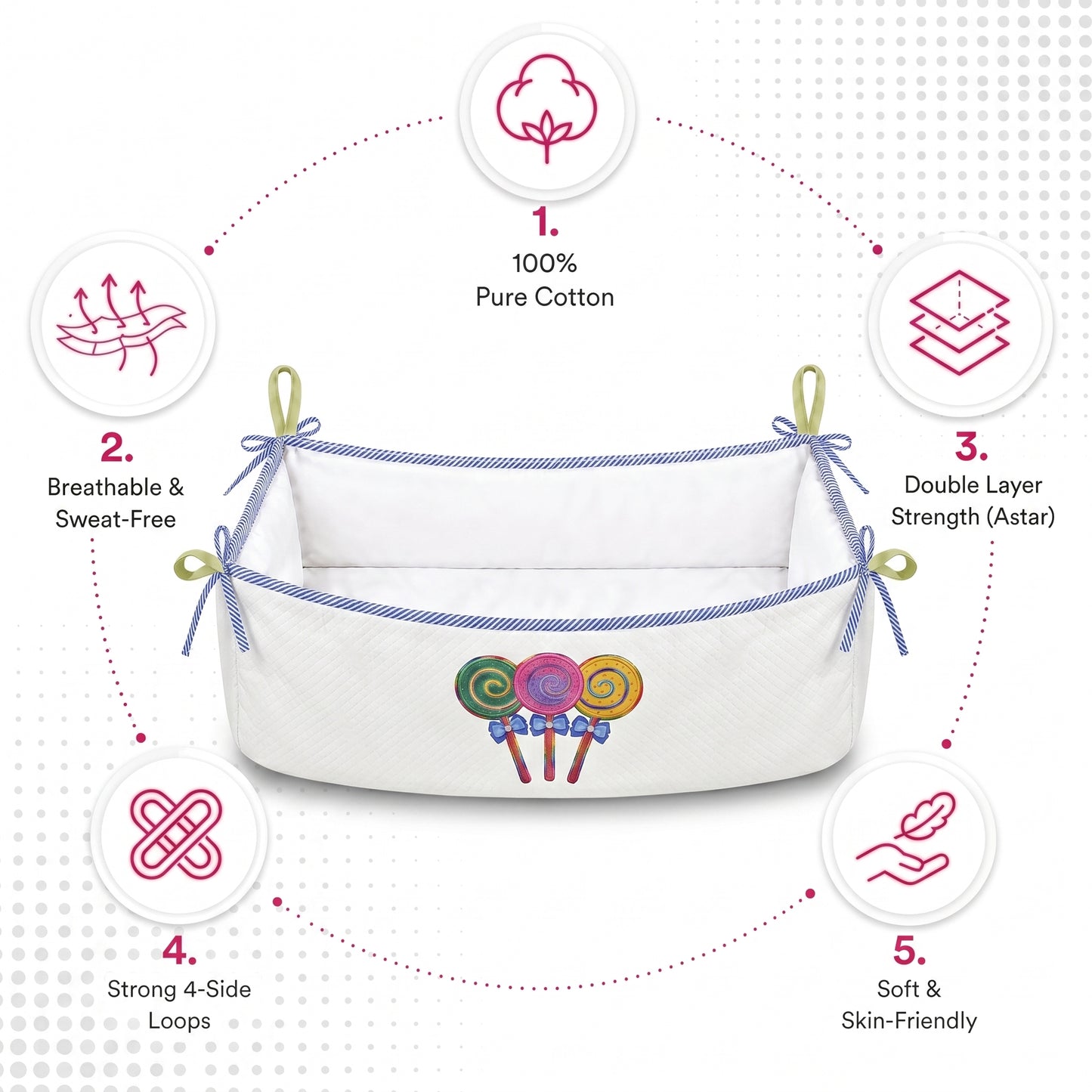 MONIMINI BABY CRADLE COVER ROUND SHAPE | DTF PRINT COTTON CRADLE SHEET | WASHABLE & SKIN FRIENDLY