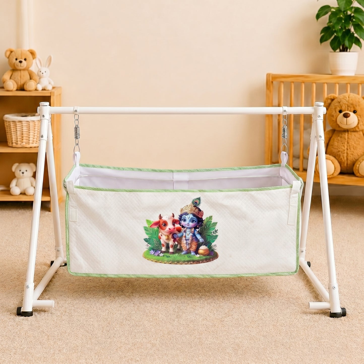 MONIMINI BABY CRADLE COVER ROUND SHAPE | DTF PRINT COTTON CRADLE SHEET | WASHABLE & SKIN FRIENDLY