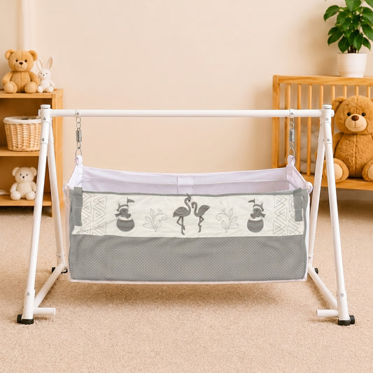 MONIMINI EMBROIDERY CRADLE COVER FOR NEWBORNS | SOFT COTTON BABY CRADLE BED SHEET | WASHABLE & COMFORTABLE