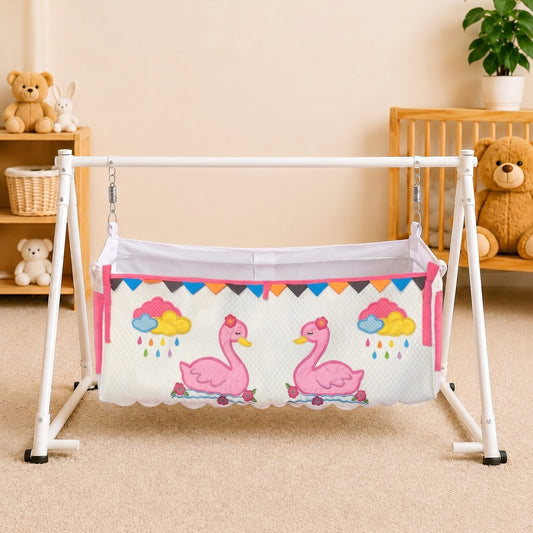 MONIMINI BABY CRADLE PIPE COVER WITH PATCH WORK DESIGN  | SOFT, BREATHABLE & SKIN-FRIENDLY