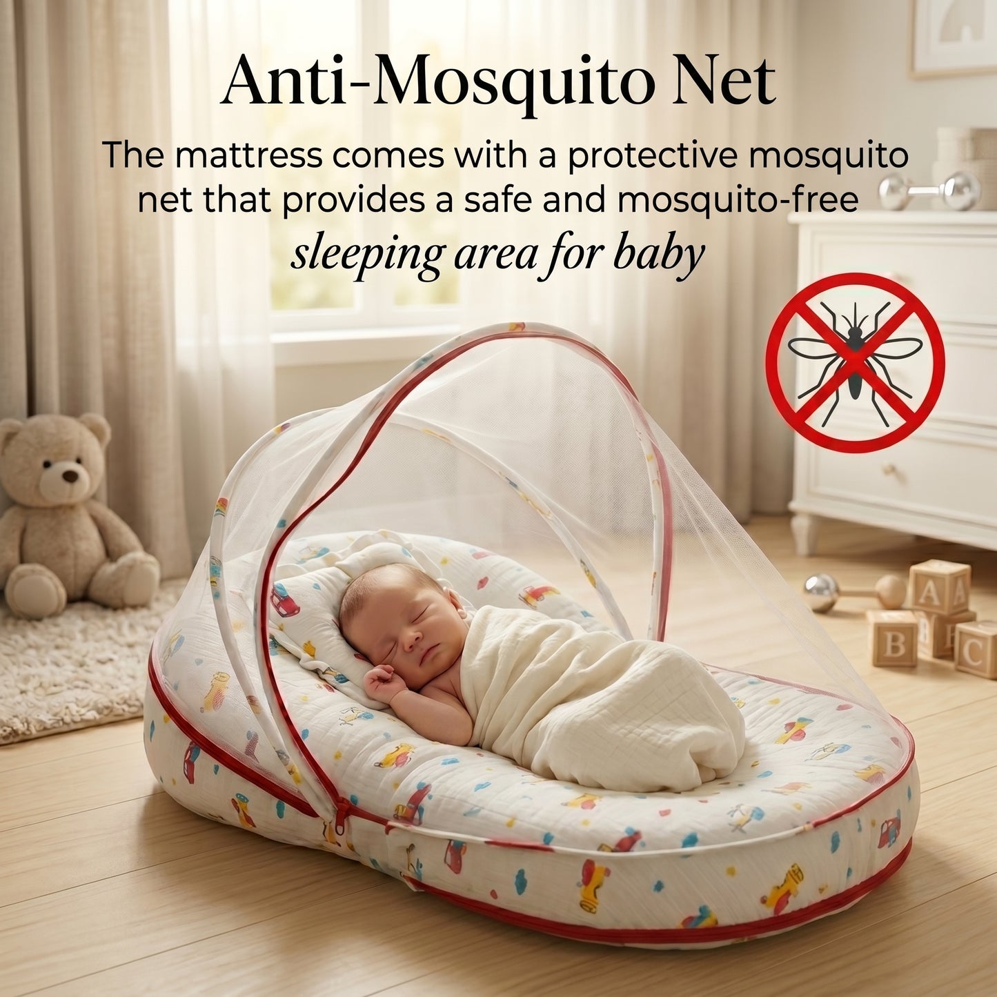 MONIMINI PREMIUM MUSLIN COMBO SET | BABY SLEEPING BAG & MOSQUITO NET MATTRESS FOR NEWBORNS